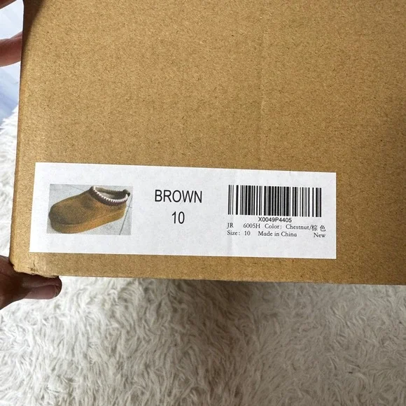 Fitory Brown Suede Shearling Lined Clog Slippers Platform Wedge Women's Size 10 - Picture 8 of 8